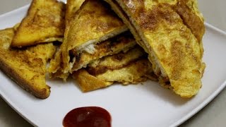 Bread Omelette Recipe-How To Make Bread Omelet Easy And Quick-Bread Sandwich-Bread Toast