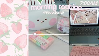 Morning routine  🍮 7AM productivity  🦢 self care 🧸