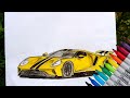 Ford GT timelapse drawing (this is just trying to make it realistic)| #lazeeml