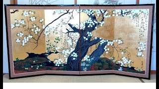 Japanese D Folding Screen Byobu