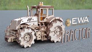 EWA Eco-Wood-Art Gears Puzzle Mechanical Wooden Scale Model Tractor DIY Model Building Kit for Adult screenshot 4