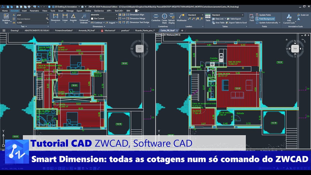 Tutorial CAD: Todas as Cotagens num Só Comando do ZWCAD. O comando ...