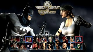 Mortal Kombat Vs. Dc Universe Batman Vs Sonya & Baraka & Raiden & The Joker