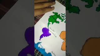 on world map colour the seven continents