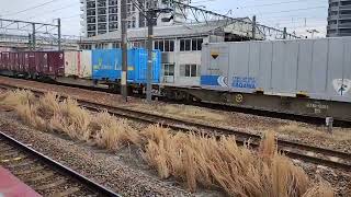 1051列車2時間遅れJR貨物桃太郎EF210−327押し🍑天神川駅