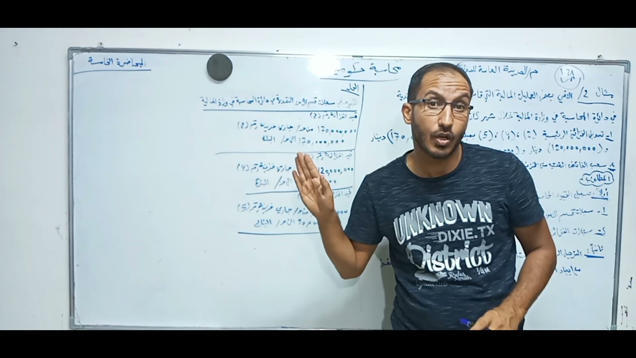 محاسبة حكومية - المحاضرة الخامسة - موضوع الخزينة العامة للدولة