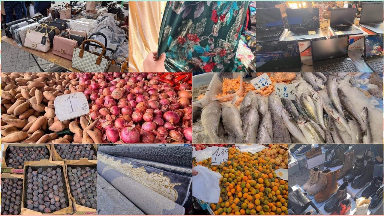 جولة في السوق الاسبوعي في بروكسل Marché Abattoir #Bruxelles# كلشي رخيص