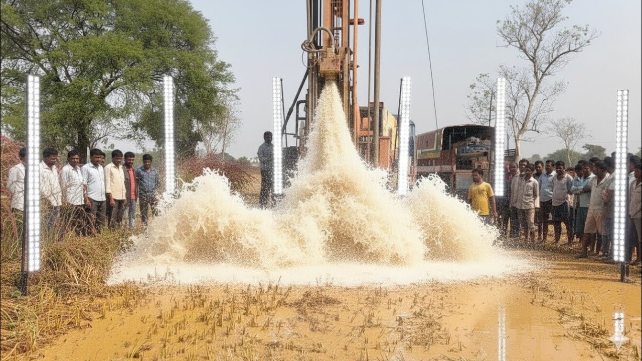 Borewell Drilling - 70 फीट पे खतरनाक पानी | 10 HP मोटर boring Water Checking with Coconut Method
