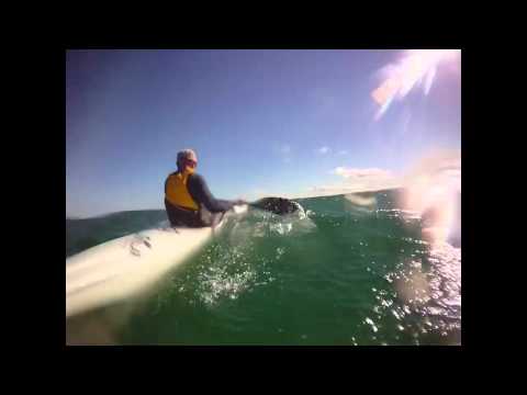 Stellar SES surf ski mid winter Port Phillip Bay paddle