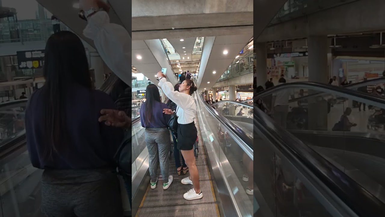 Walking at Suvarnabhumi Airport BKK 