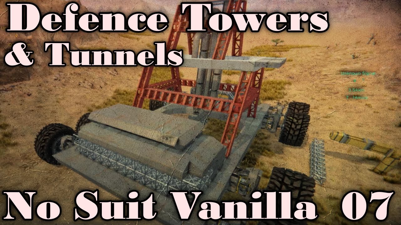 Defence Towers and Tunnels | No Suit Vanilla Survival | Space Engineers ...