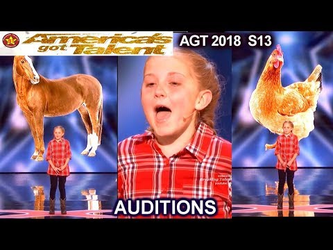 Lilly Wilker 11 years old Makes FUNNY ANIMALS SOUNDS Caller America's Got Talent 2018 Auditions AGT's Avatar