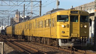 【4K】JR山陽本線　普通列車115系電車　ｵｶA-17編成+ｵｶD-29編成