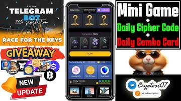 Today ( 5 August) all Telegram crypto bot miners | GIVEAWAY | Daily Combo Card & Cipher Code