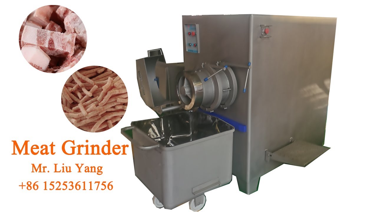 Meat grinder for big frozen meat block 20231109 - YouTube