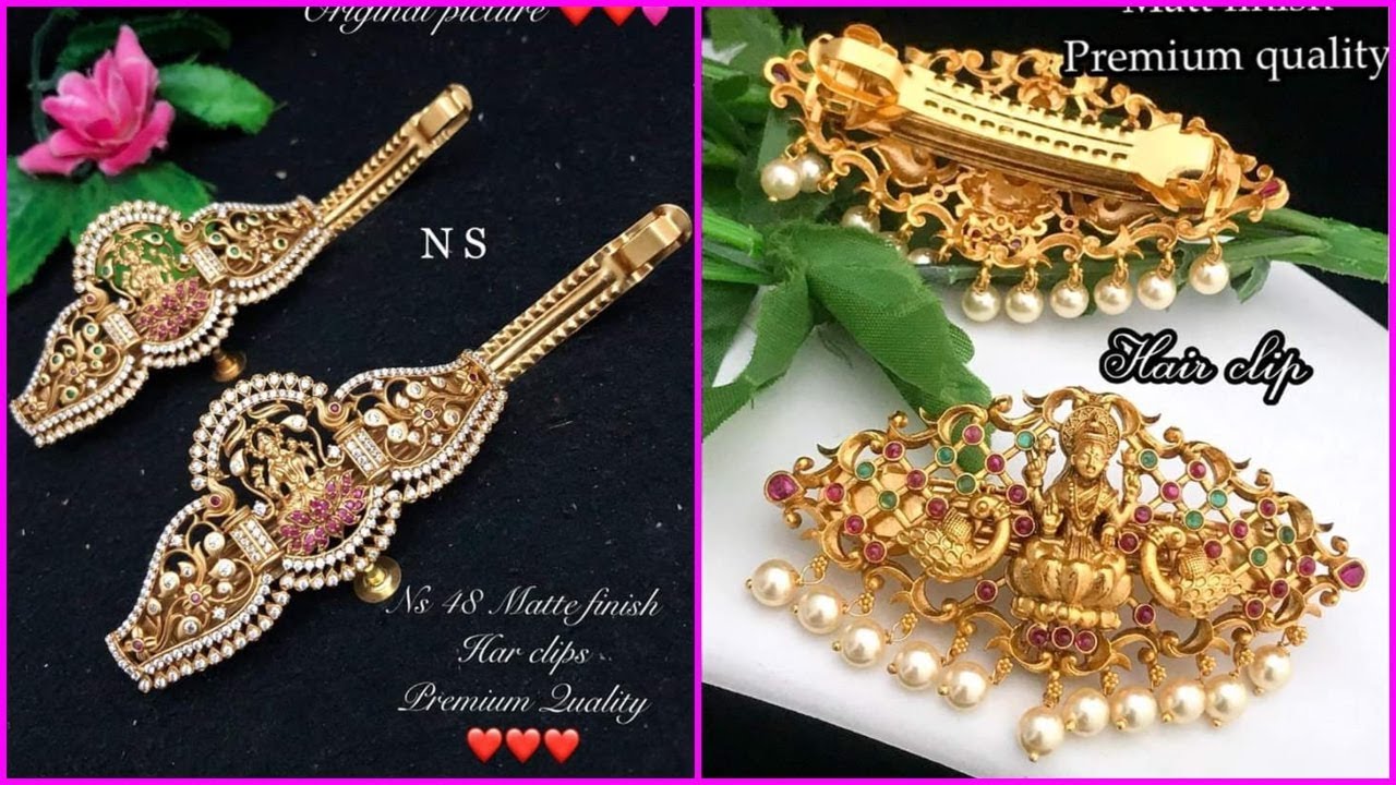 1 gram gold matte finish hair clips hair clips with price with