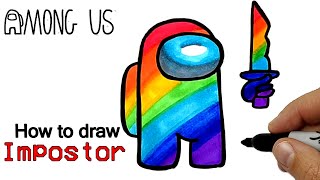 Как нарисовать Амонг Ас Предателя. How to draw Among Us Impostor. Among Us character drawings