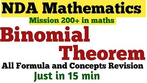 NDA Mathematics  || Binomial Theorem || All formula and Tricks Revision ||