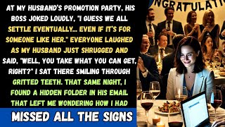 At My Husband’s Promotion Party, His Boss Joked Loudly, I Guess We All Settle - Reddit Stories