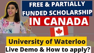 Full scholarship from University of Waterloo | Free study undergraduate, Masters and PhD in Canada