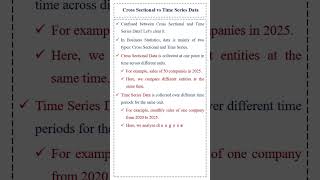 Cross-Sectional vs Time Series Data Explained | Business Statistics | MBA Shorts  #managementstudies