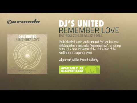 Get it here (Beatport Exclusive): tinyurl.com Paul Oakenfold, Armin van Buuren and Paul van Dyk have joined forces to pay an homage to the victims and visitors of the 19th edition of the Loveparade. All proceeds of 'Remember Love' will be donated to charity. On July 24th 2010, more than 500 people were injured and 21 people were killed after panic broken out due to overcrowding in the tunnel entrance of the Loveparade festival terrain. A tragedy, not only for those involved, but for the entire dance scene. To help support the victims family members, persons injured and remember the spirit of the famed dance event, three world-famous DJ's have now united. UK, The Netherlands and Germany are represented by Paul Oakenfold, Armin van Buuren and Paul van Dyk, coming together on powerful trance anthem 'Remember Love'. According to Oakenfold, the track is a true mix of the sound of the three producers. Oakenfold:"'Remember Love' has the melodic feel which represents my sound, the emotion and movement which I love of Armin's sound and the energy and uplifting touch that no one does better than Paul van Dyk. I think it'll be interesting for people to hear how three artists come together making one song." All proceeds of 'Remember Love' will be donated to the Association of Non-statutory Welfare in North Rhine-Westphalia Germany, which started an appeal to support the victims family-members and persons injured. Love Parade 2010. We Will Not Forget.