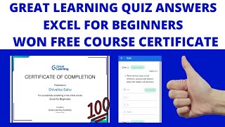 Great Learning Quiz Answers| Excel for beginners| Get your free Certificate #greatlearning #stay screenshot 2
