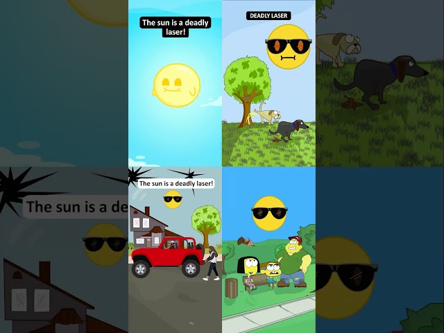 The Sun Is A Deadly Laser Collab With My Son Dude Dans #shorts #fyp #animation #memes class=