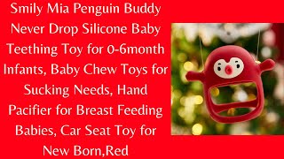 Smily Mia Penguin Buddy Never Drop Silicone Baby Teething Toy for 0-6month Infants