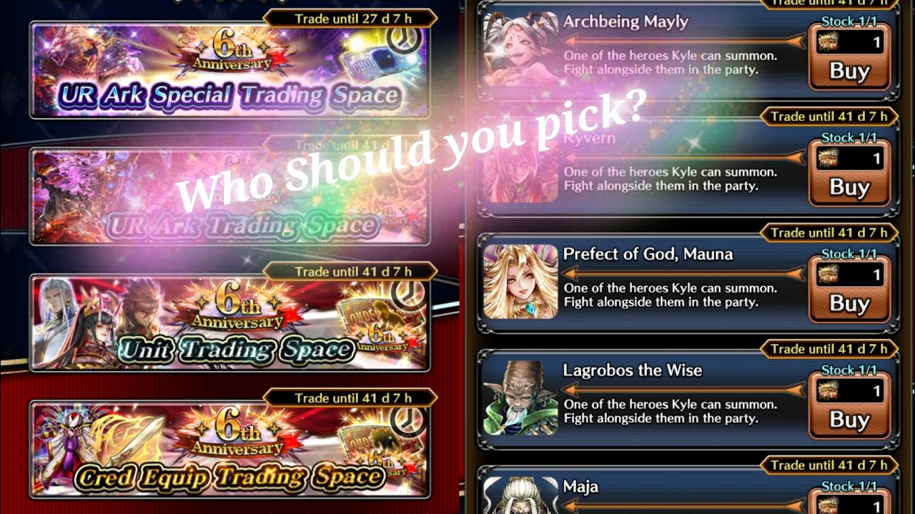 Last Cloudia 6th Anniversary Unit Trade Ticket. Who Will You Pick 🤔