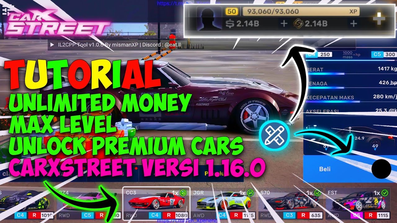 Tutorial Cara Cheat Money, Level,& Unlock All Cars Di Carx Street Versi 1.16.0 - Dijamin 100% Work🤩😱