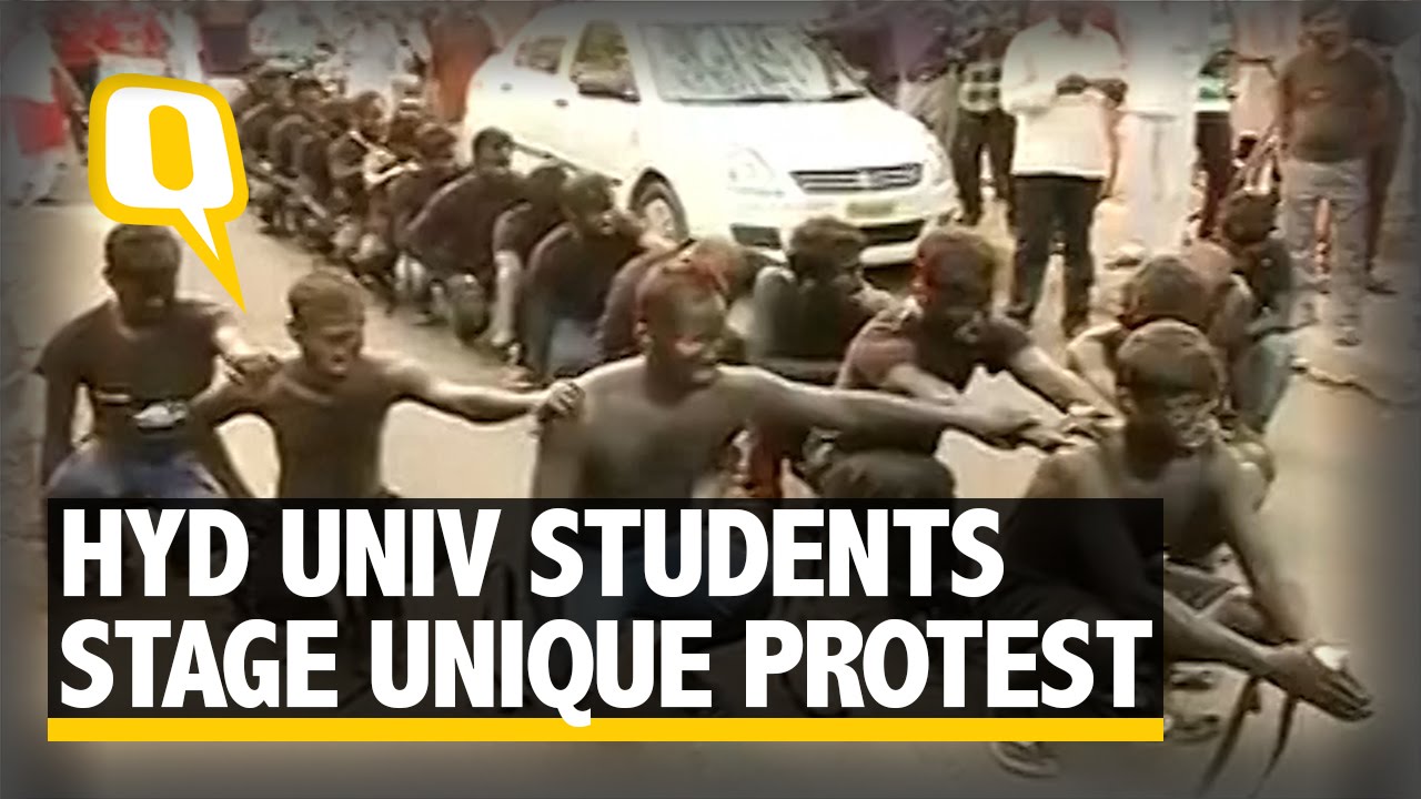 Hyderabad University Students Stage Unique Protest