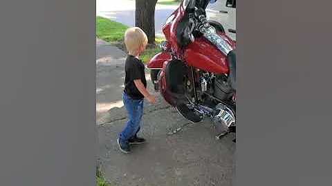 Timmy and his daddys motorcycle