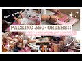 PACKING 350+ ORDERS FOR MY SMALL BUSINESS! 🌈☀️ ASMR ORDER PACKING | STUDIO VLOG 003 | EmmasRectangle