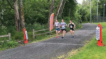 Road Race Finish using the Orbiter Corkscrew RFID timing configuration.