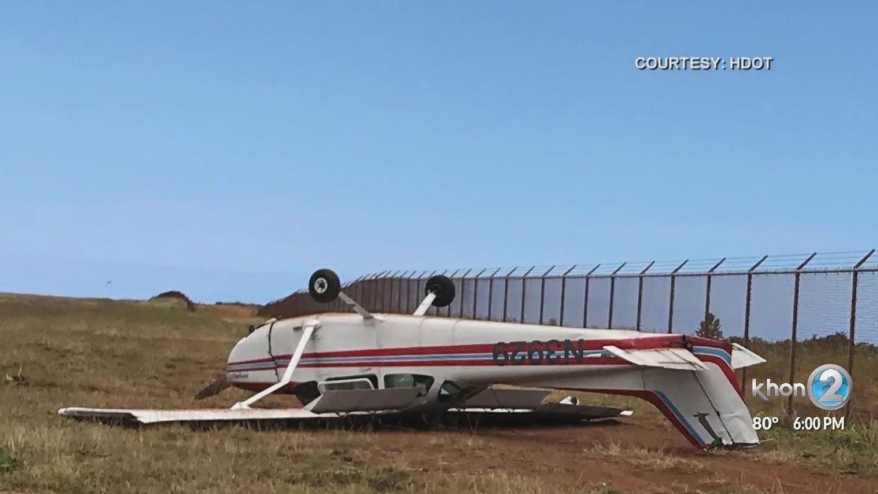Single-engine plane flips over while landing at Lānaʻi Airport
