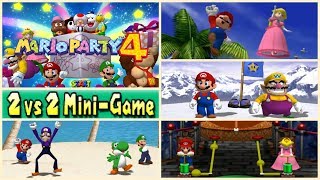 Mario Party 4. 2 Vs 2 Mini-Games. Gameplay Video By Vlad Knight.