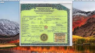 Acta de Nacimiento de Puerto Rico NO aceptable