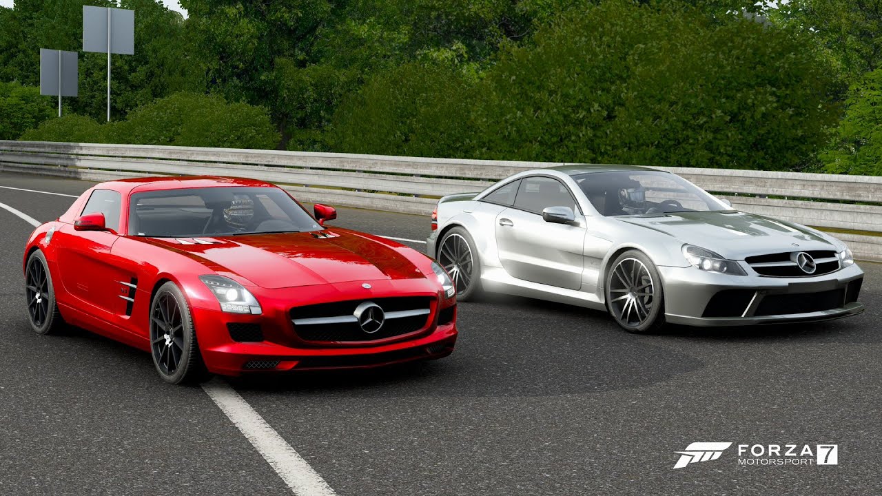 Forza 7 Drag Race Mercedes Benz Sls Amg Vs Sl65 Amg Black Series Youtube