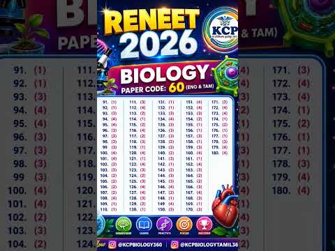 RENEET 2026 | BIOLOGY ANWER KEY