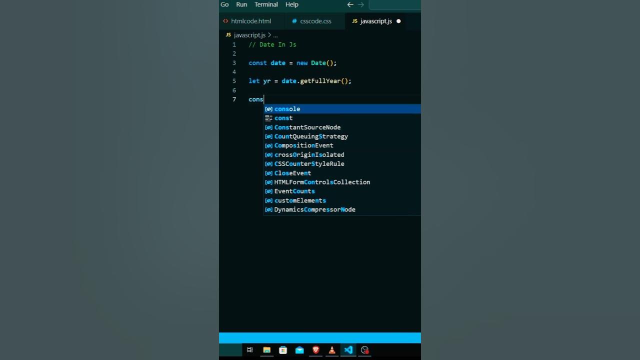 Get year in javascript how to get year in javascript shorts 