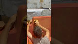 Using a DA sander #composites #manufacturing #boatbuilding #sanding #surfaceprep