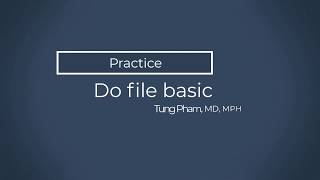 Tung Pham, Practice - Do file basics in Stata