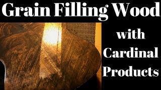 Grain filling wood with cardinal products Beau Hannam Guitars and Ukuleles