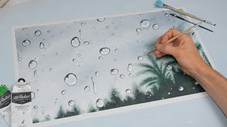 How to Paint Water Drops on a Window in Acrylics