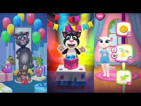 My Talking Tom2 vs My Talking Angela2 vs My Talking Tom |Tom2 100 vs Tom 200 vs Angela2 305 Ep4123