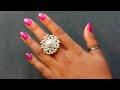 How To Make Finger Ring//Cocktail Beaded Ring//Jewelry Making// Useful & Easy