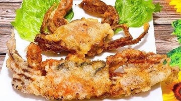 CUA LỘT TẨM BỘT CHIÊN GIÒN- Tempura SOFT SHELL CRABS giòn rụm với cách pha bột đơn giản