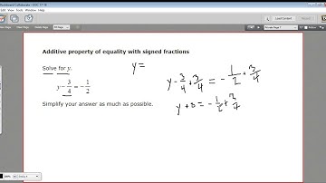 Additive property of equality with signed fractions