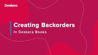 How to Create a Backorder in Deskera Books